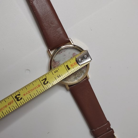 Brown And Gold Tone Map Watch - Picture 8 of 12